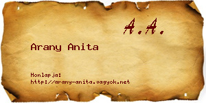 Arany Anita névjegykártya